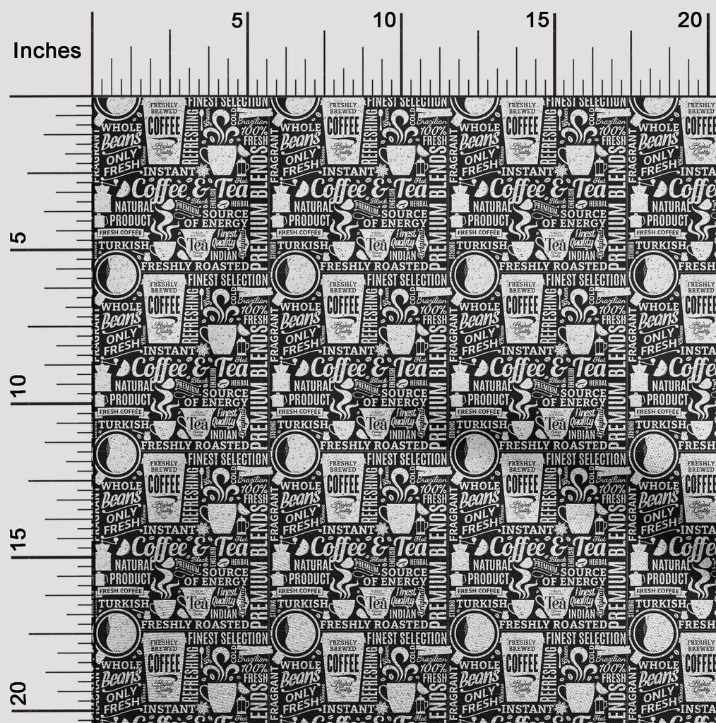 oneOone Cotton Flex Black Fabric Nostalgia Coffee Sewing Fabric By The Yard Printed Diy Clothing Sewing Supplies 40 Inch