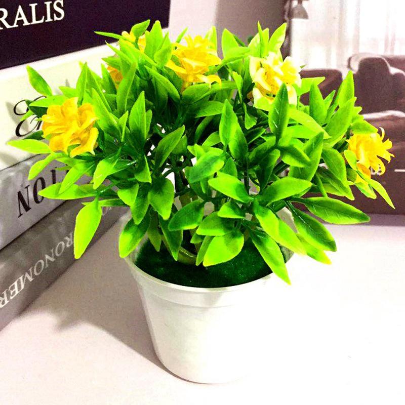 Brighten Your Surroundings Plastic Rose Mini Potted Plant Bonsai Home Decor