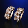 Ohrringe für Damen Schmuck 14K Gold Plated Pendientes Mode Runder Kreis Mosaik Klare Zirkonia Zirkon Stecker DIY Ohrring Schmuck