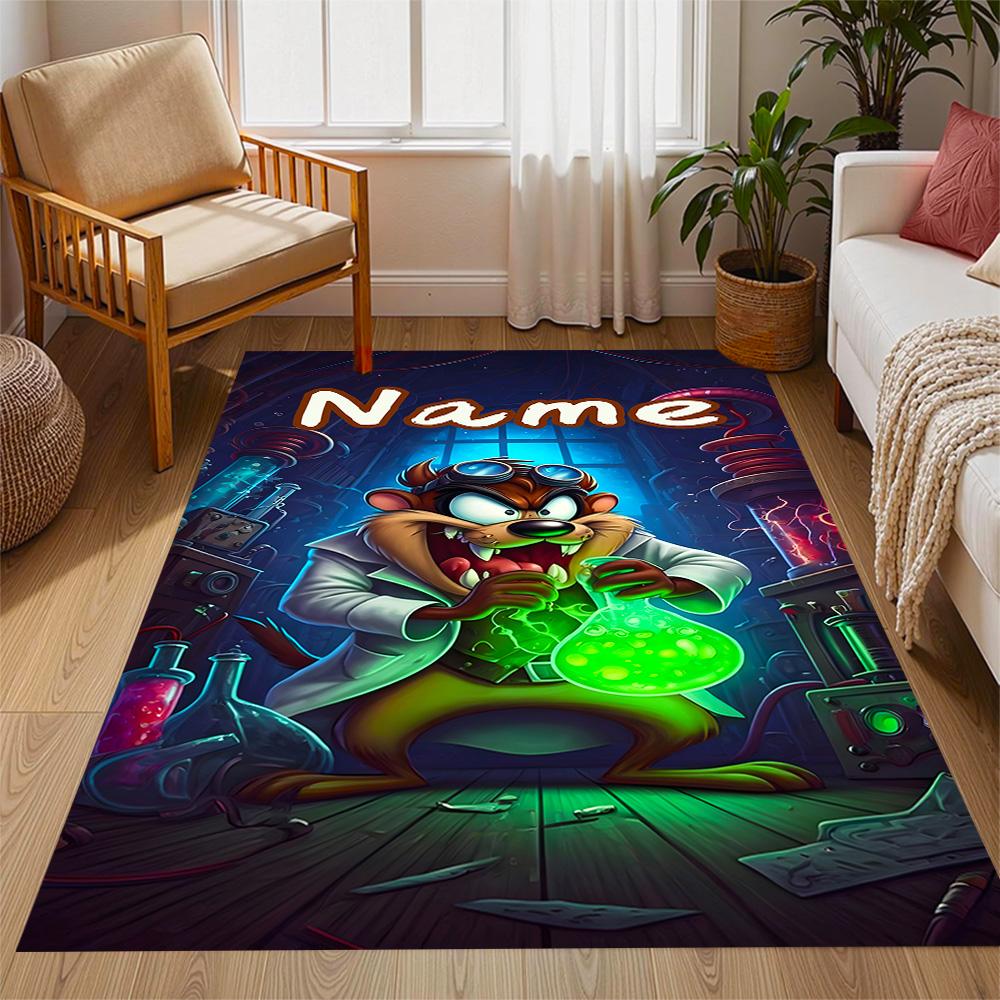 Looney Mad Scientist's Experiment Customize Your Name Floor Mat Suitable for Dormitory Living Rooms Foyer Outdoor Antislip Carpet Decorate Offices