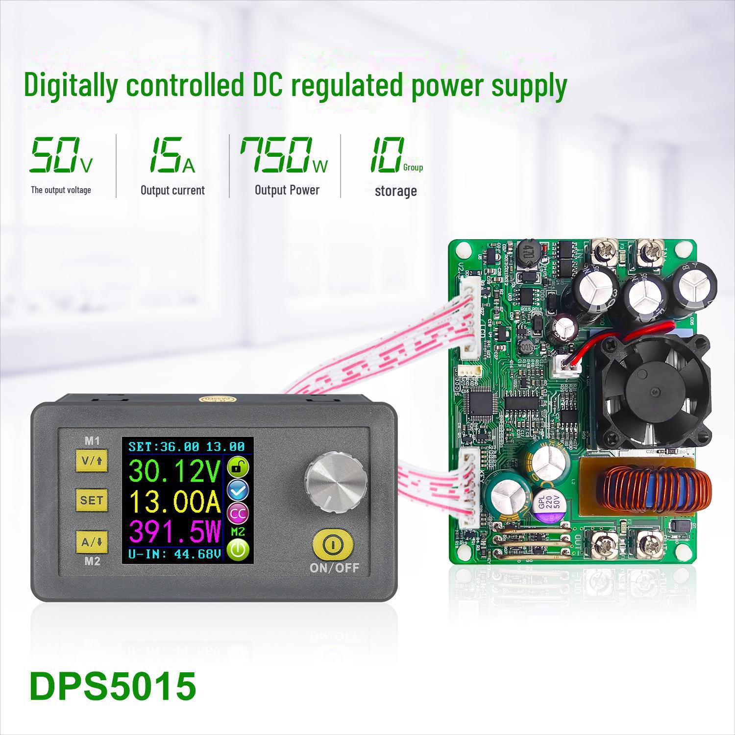 

DPS5015 Понижуючий модуль високої потужності: Регульований DC від 48 В до 24 В/12 В/5 В з цифровим дисплеєм напруги та струму DPS5015