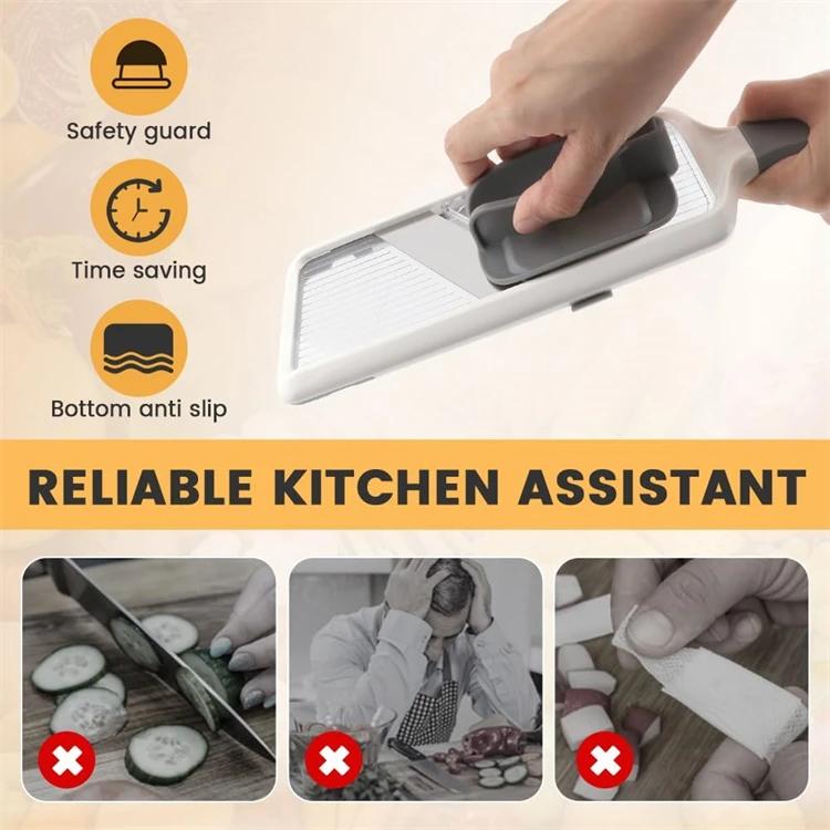 Mandoline Reibe für Karotte Multifunktions-Gemüseschneider für den Heimgebrauch mit 3 Dickeneinstellungen Kartoffel- und Obstschneider