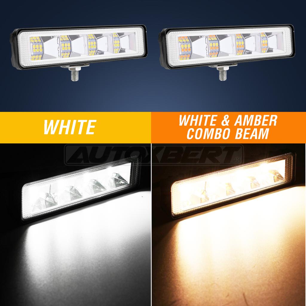 6" Inch 12V 24V LED Light Bar Off Road Spotlight White & Yellow LED Driving Fog Light for Cars Truck 4x4 Boat Lada Atv Work Lamp