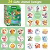3 Rolls Animal Stickers 1500 PCS Bulk Toddlers 2-4 24 Designs Farm/Ocean/Wild Cute Waterproof Vinyl Motivational Words Kid