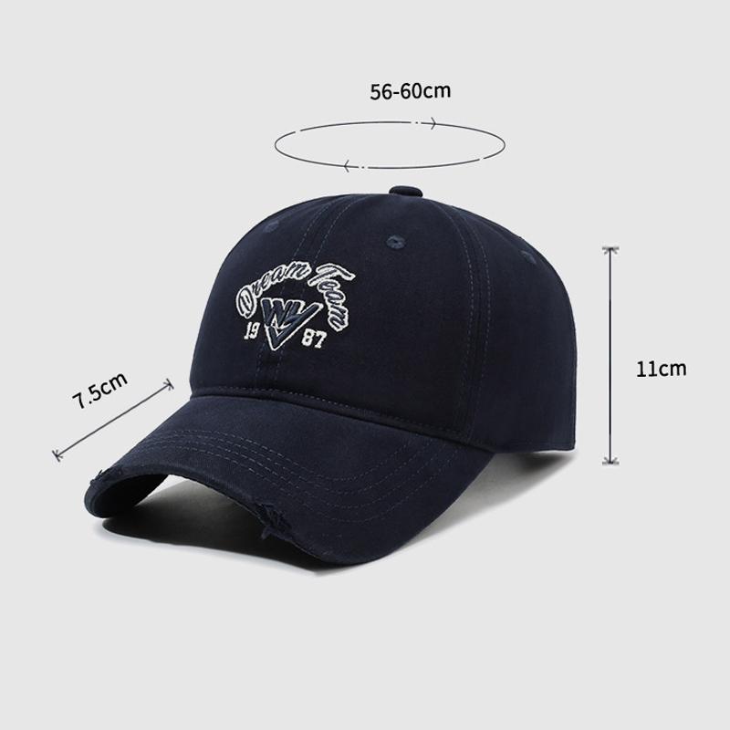 Embroidered Letter Baseball Cap Unisex Sunshade Soft Top Raked Cap Couple's Outdoor Cap