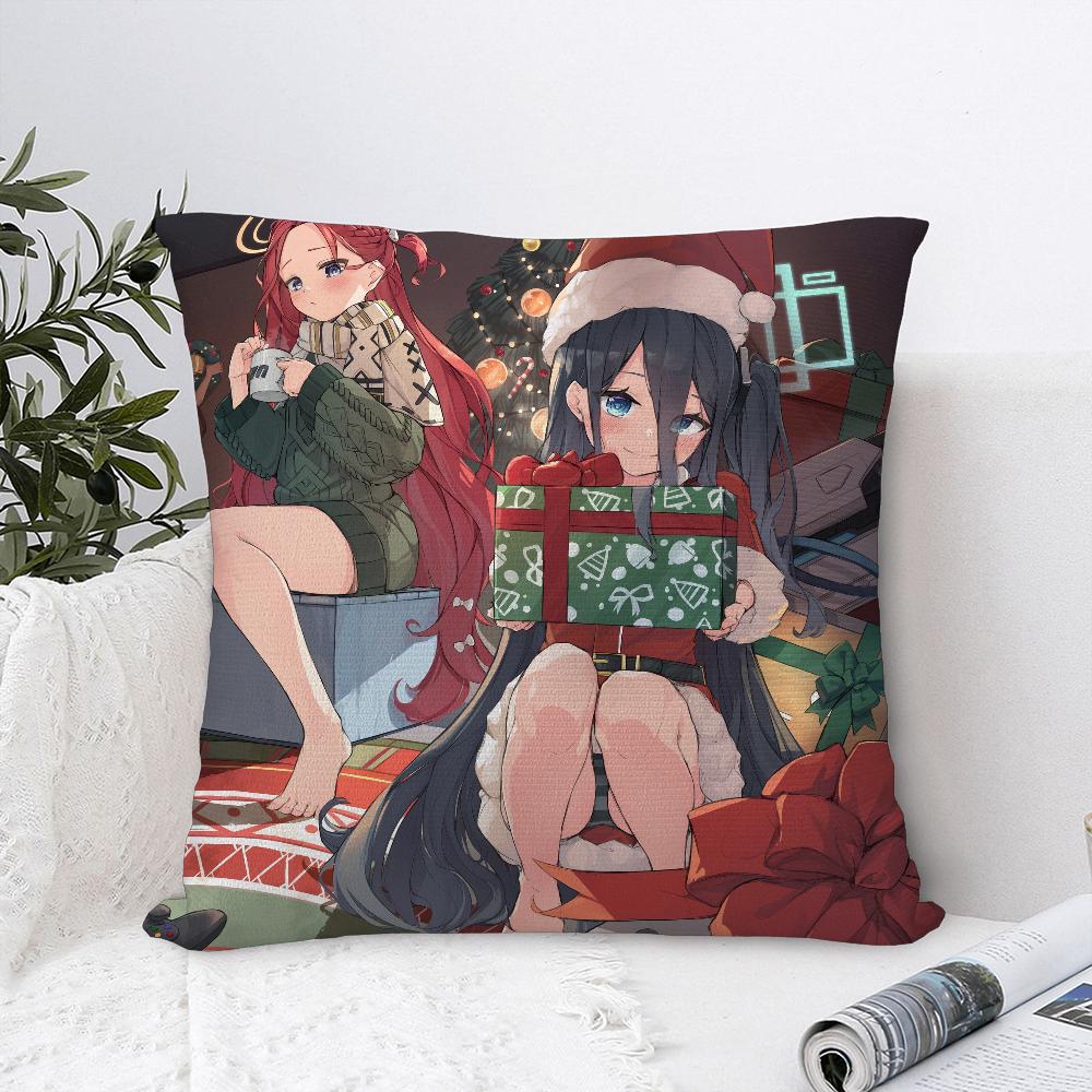 B-Blue Archive Anime Pillow Case Sofa Decorative Home Double-sided Print Plush Square Throw Pillow Covers Cushion Decor Cover