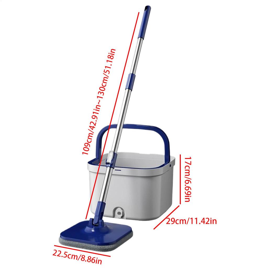 Spin Mop And Bucket Set Dry Wet 360 Degree Rotating Microfiber Spin Mop And Bucket For Living Room Kitchen Bedroom Dining Room