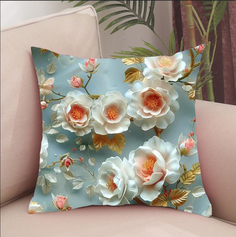 New Flower Pillow Cover 3D Digital Printing Home Decoration Pillow Sofa Pillow Cushion Cover