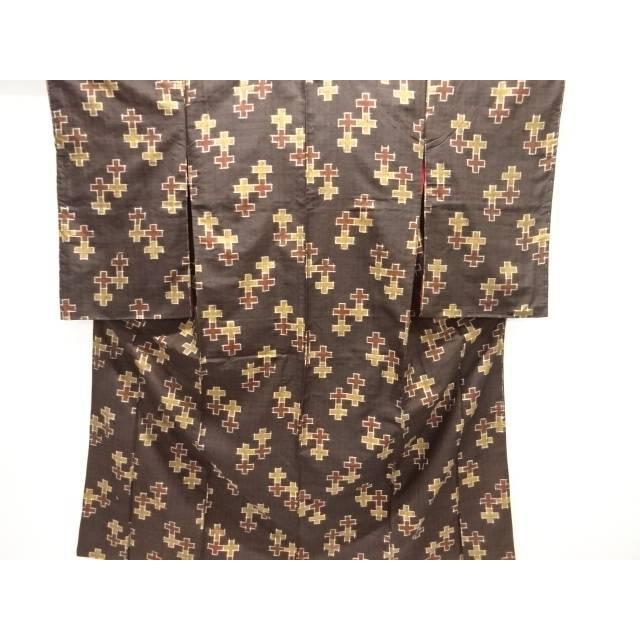 Hand-woven pongee kimono with criss-cross pattern [Taisho Roman] [Arrived] [Taisho Roman]