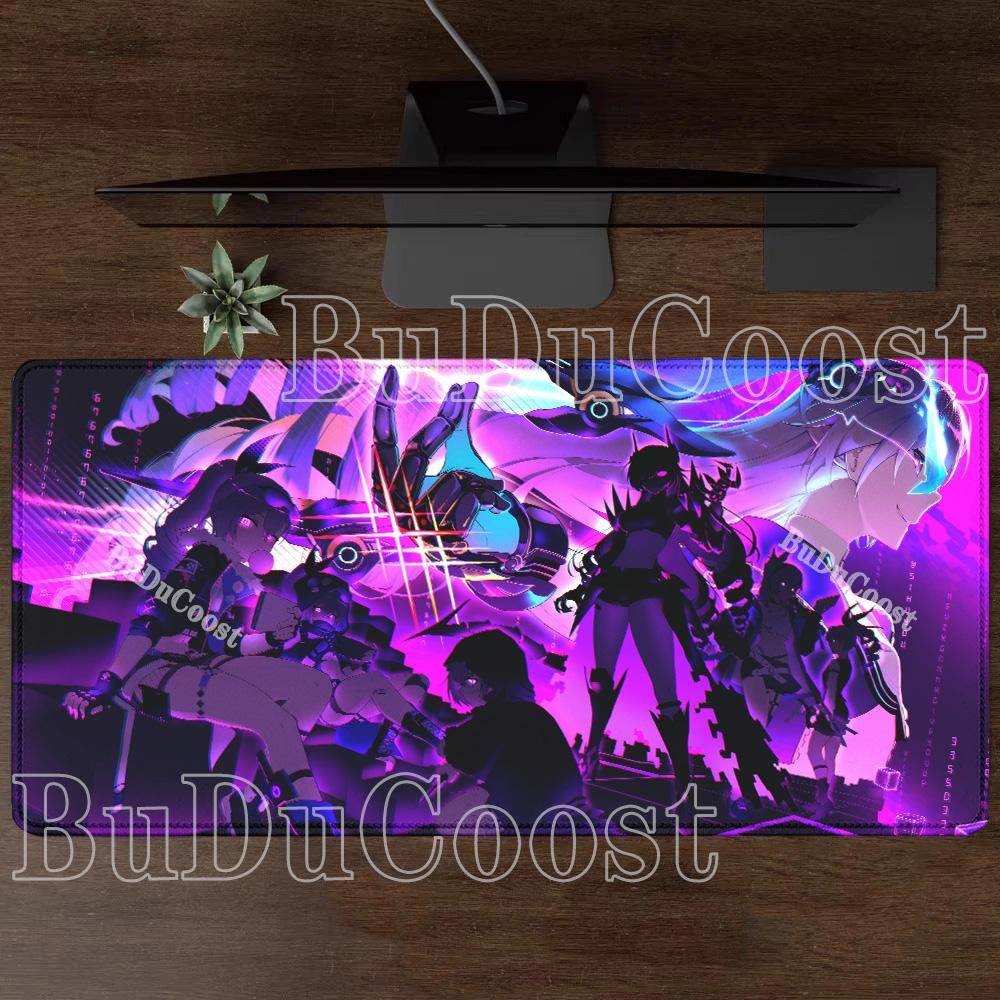 XXL Mousepad HSR Honkai Star Rail Silver Wolf LV.999 Overlock Gaming Keyboard Anime Girl Kawaii Mouse Pad HD Printing Desk Mat