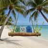 Colorful Sea Glass Bird Perch Handmade Sea Glass Birds on Branch Wall Art for Coastal Home Garden Window Hanging