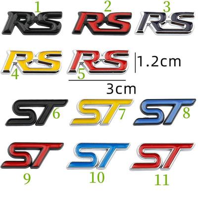 ST RS Logo Car Center Console Emblem Badge Car Steering Wheel Decorative Stickers
