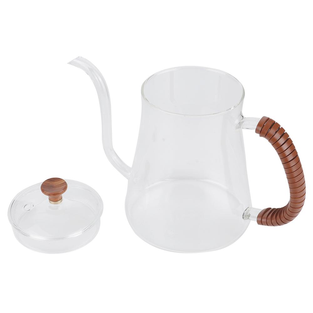 

Thickened Glass Gooseneck Kettle Tea Pour Over Kettle Coffee Dripper 600ML