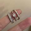 Fashion Contracted Design Women's Ring with Brilliant White Cubic Zirconia Wedding Party Daily Wearable Statement Jewelry Gifts