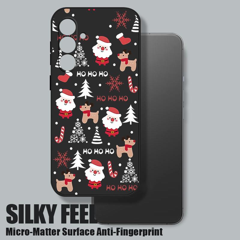 Christmas Deer Pattern Phone Case For Samsung Galaxy S24 S25 Ultra S23 S22 Ultra S21 S20 FE A14 A34 A15 A35 A52 A53 A54 A55 5G A16A36A56 Lanyard Cover