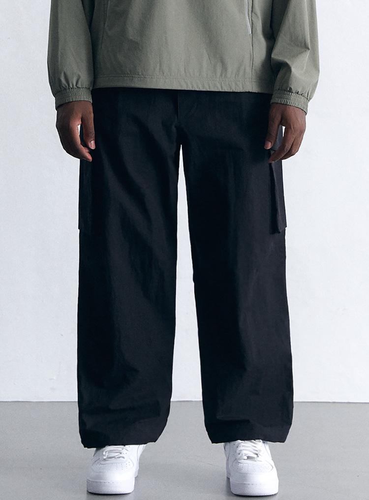 AIRIT Wide Fit Parachute Cargo Pants Am9080 Bk
