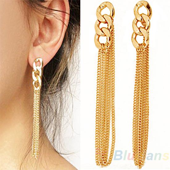 

Retro Chain Dangle Earrings Tassel Jewelry for Women Party Prom Gift