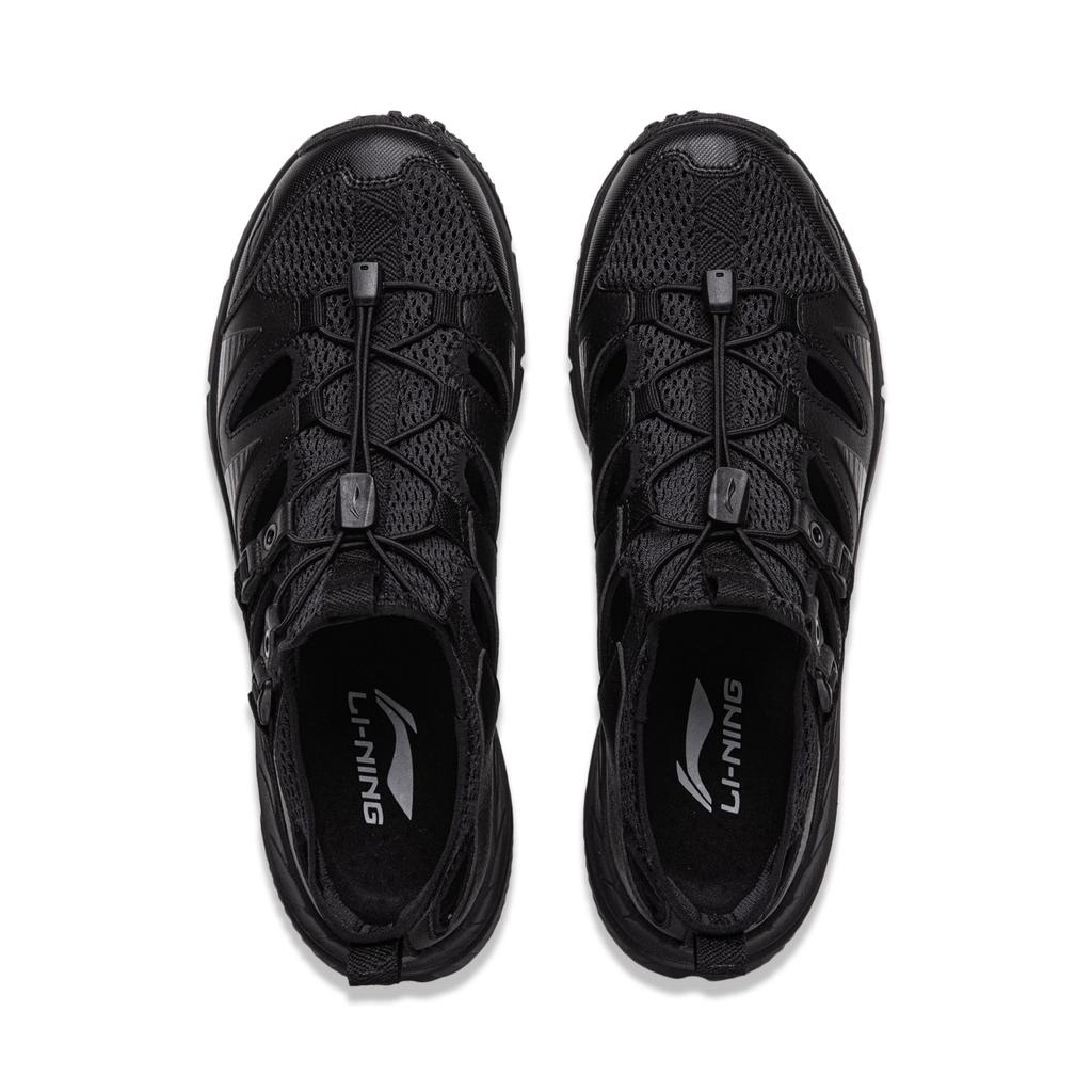 Li Ning Cushioning Slip Resistant Abrasion Resistant Support Lightweight Low Top Casual Running Shoes Men's Black ARSW121-2