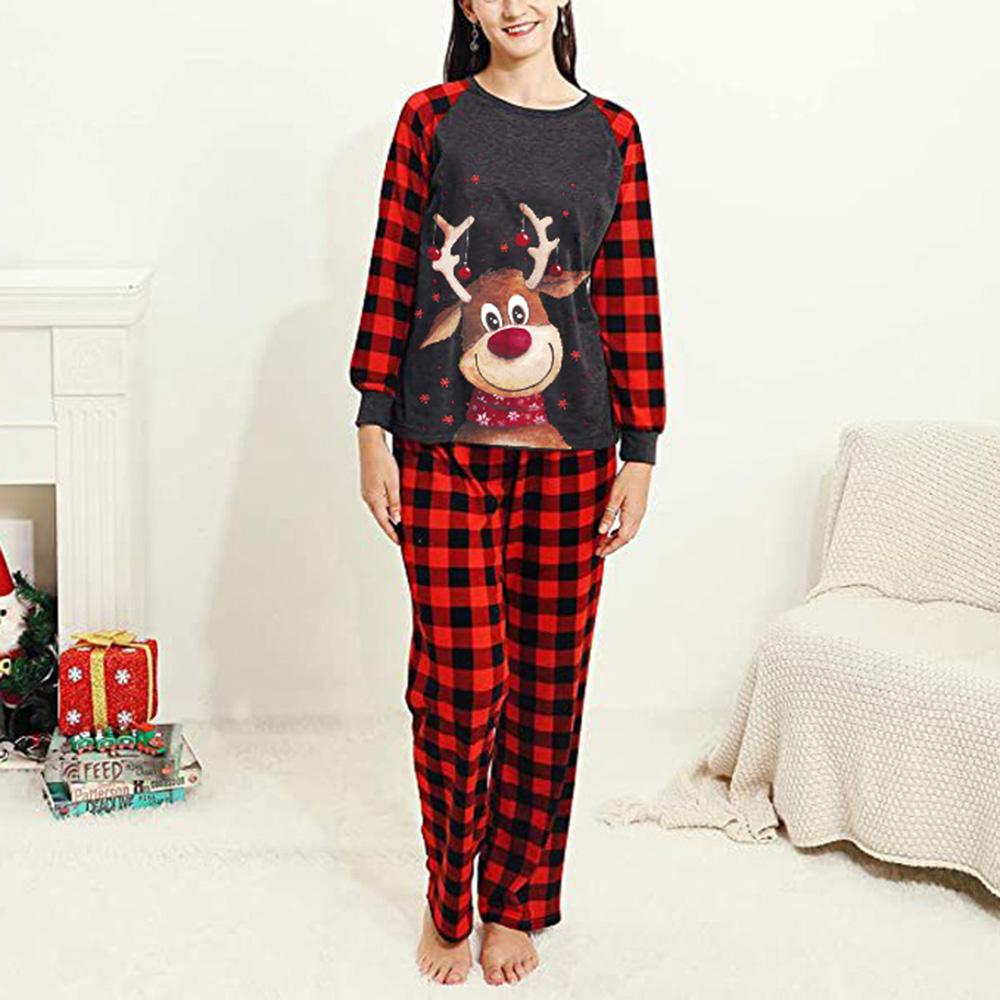 Set Pigiama Natalizio Per Famiglia In Cotone Biologico – Abbinato Donna E Uomo – Collezione Merry Christmas A Maniche Lunghe