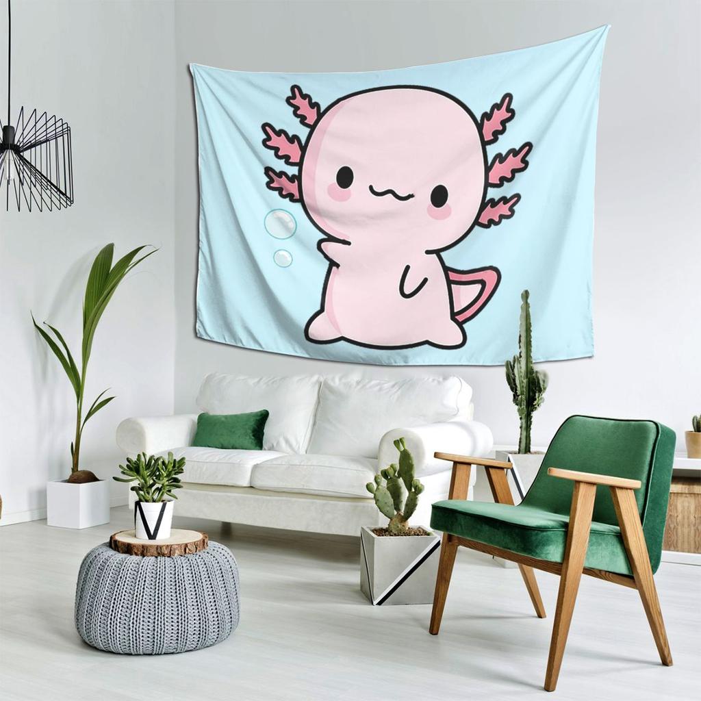 Roztomilý Axolotl Zdraví Gobelín Dekor Umění Estetické Gobelíny do Obývacího Pokojíku Ložnice Domácí Nástěnná Látka Závěsná na Stěnu