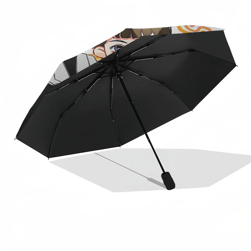 1pc Outdoor Umbrella with Cute Cartoon Characters - Automatic Opening/Closing, Portable 3-Fold Design, 8-Rib Iron Frame, Perfect Gift for Fans, T