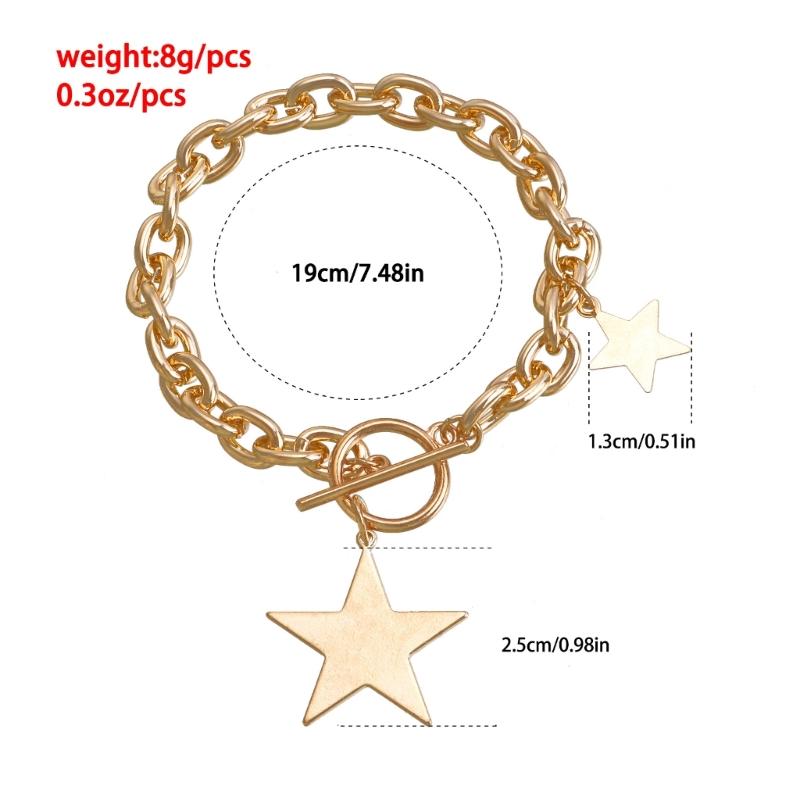 Collarbone Chain Temperament Simple Metal Five-pointed Star Necklace Bracelets