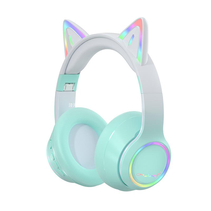 Wireless Bluetooth Cat Ear Headphones - Noise Cancelling, Over-Ear, Gaming & Music for Kids & Computers