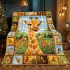 Giraffe Hochauflösende Bedruckte Decke. Weiche und warme Flanelldecke, geeignet für Reisen, Camping, Sofa, Wohnzimmer, Stuhl, Bett. Geschenk für Familie O