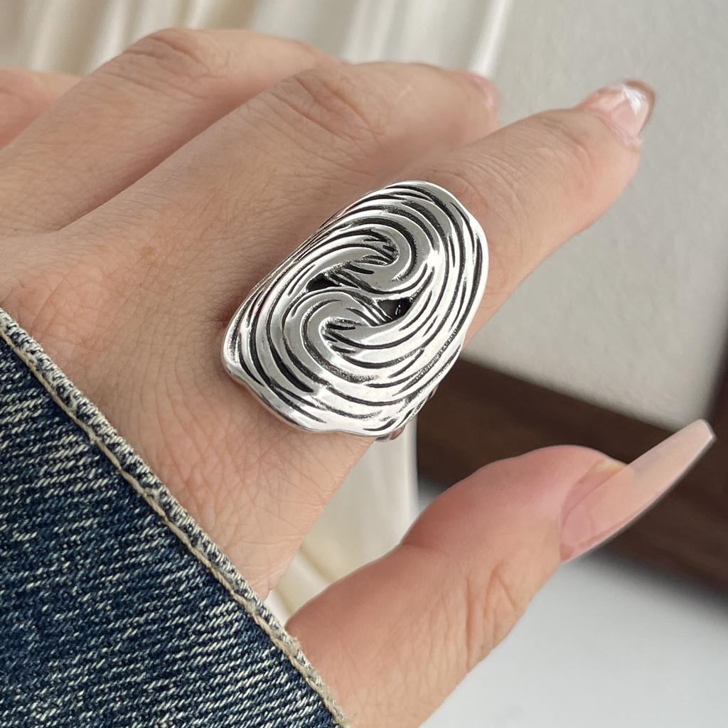 Bagues en Argent Sterling 925 pour Femmes Couple Minimaliste Fait Main Simple Anneau Rond Bande Bijoux Fins Cadeau Prévenir l'Allergie