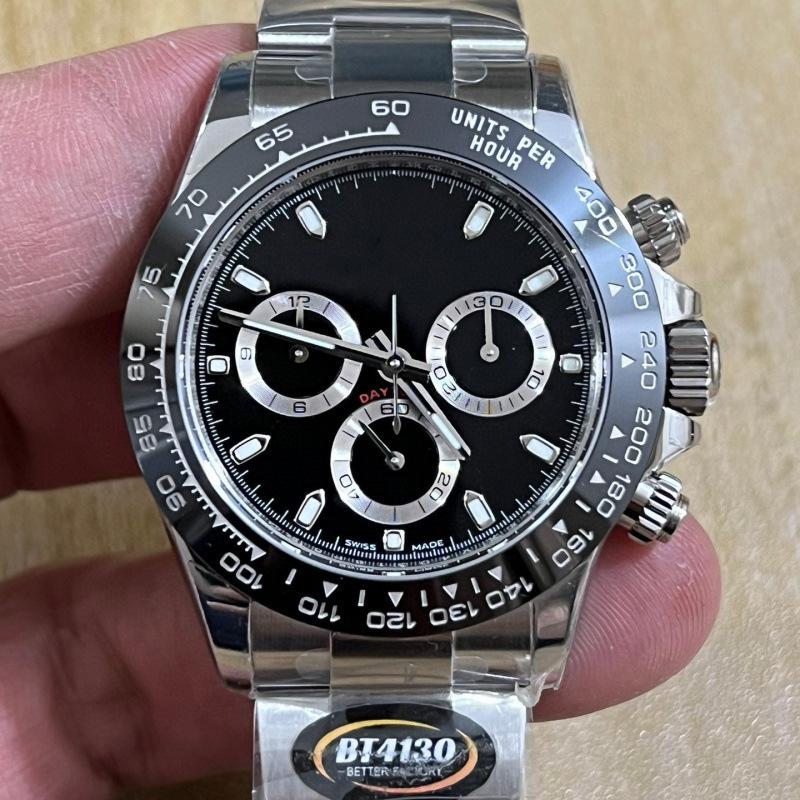 Relógio Mecânico Multifuncional Masculino Laojia Daytona, Design de Três Olhos e Seis Ponteiros