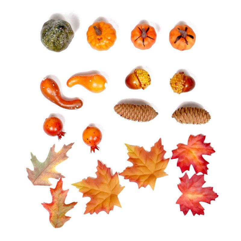 Decoração de Casa para o Dia de Ação de Graças Abóbora Simulada Ramo de Folhas de Bordo Decorações de Casa para o Dia de Ação de Graças Colheita de Outono