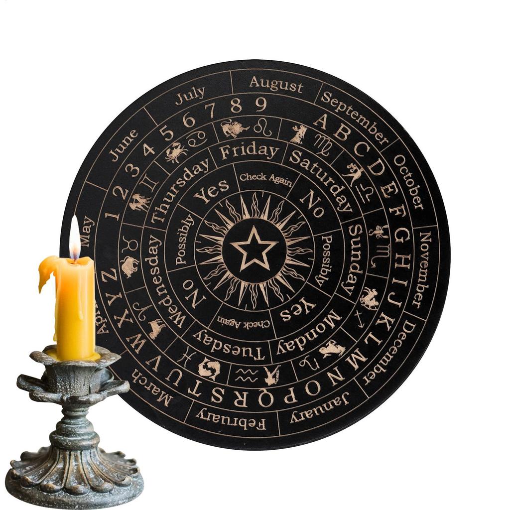 Tavola Pendolo in Legno Altare Tavola Ouija Divinazione Energia Piatto Intagliato Tavola Meditazione Curativa Ornamenti Gioco da Tavolo Divinazione