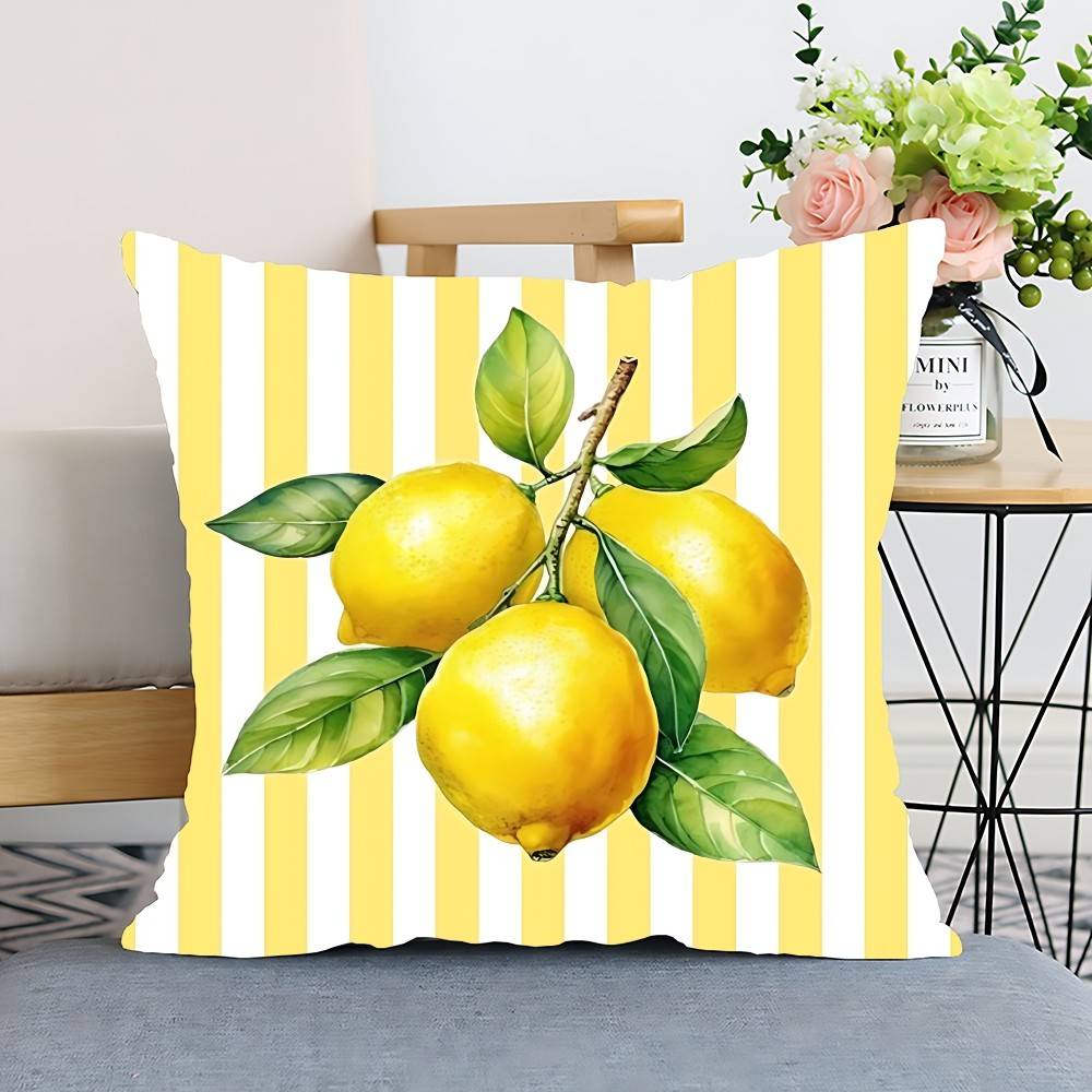 Yellow Lemon Pattern Summer Pillow Case Cushion Cover Polyester Pillowcase Decorative Sofa Cushion Pillowcase Home Decor