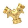2 Valves Garden Hose Adapter 2 Way Y Hose Splitter Leakproof Connector for Splitting Water Spigot Outlets Efficiently