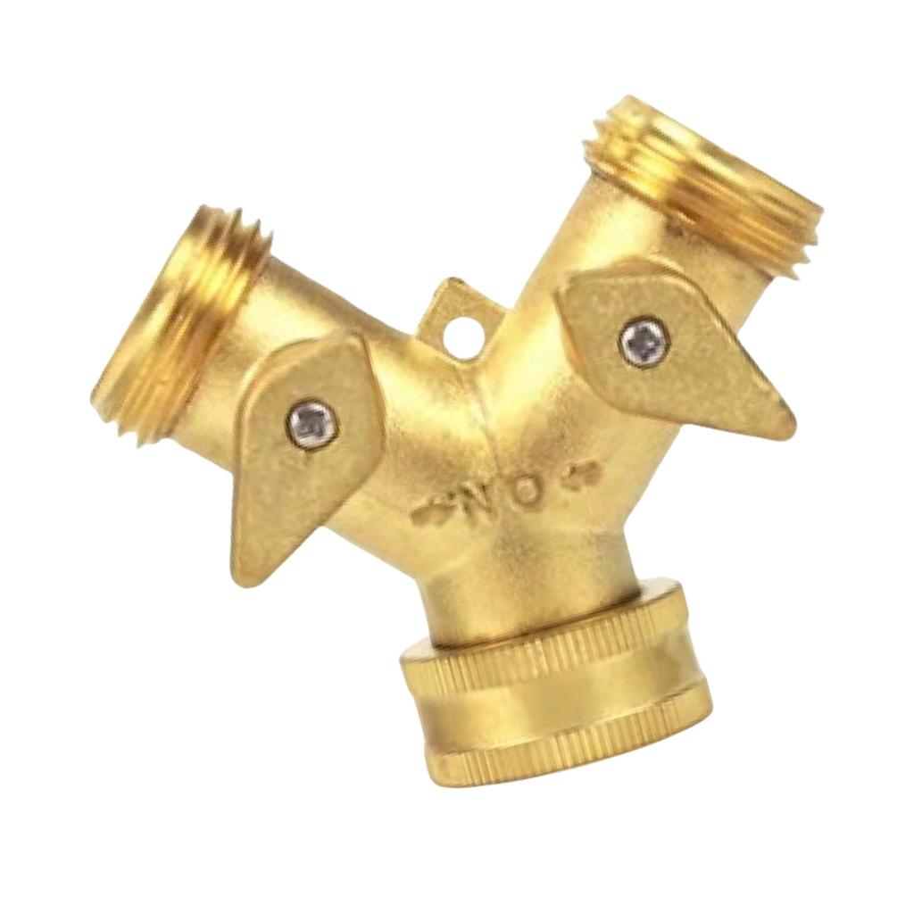 2 Valves Garden Hose Adapter 2 Way Y Hose Splitter Leakproof Connector for Splitting Water Spigot Outlets Efficiently