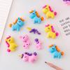 3Pcs/Lot Cute Cartoon Unicorn Eraser Kawaii 3D Pony Detachable Pencil Eraser Rubber For Kids School Student Stationery Gifts