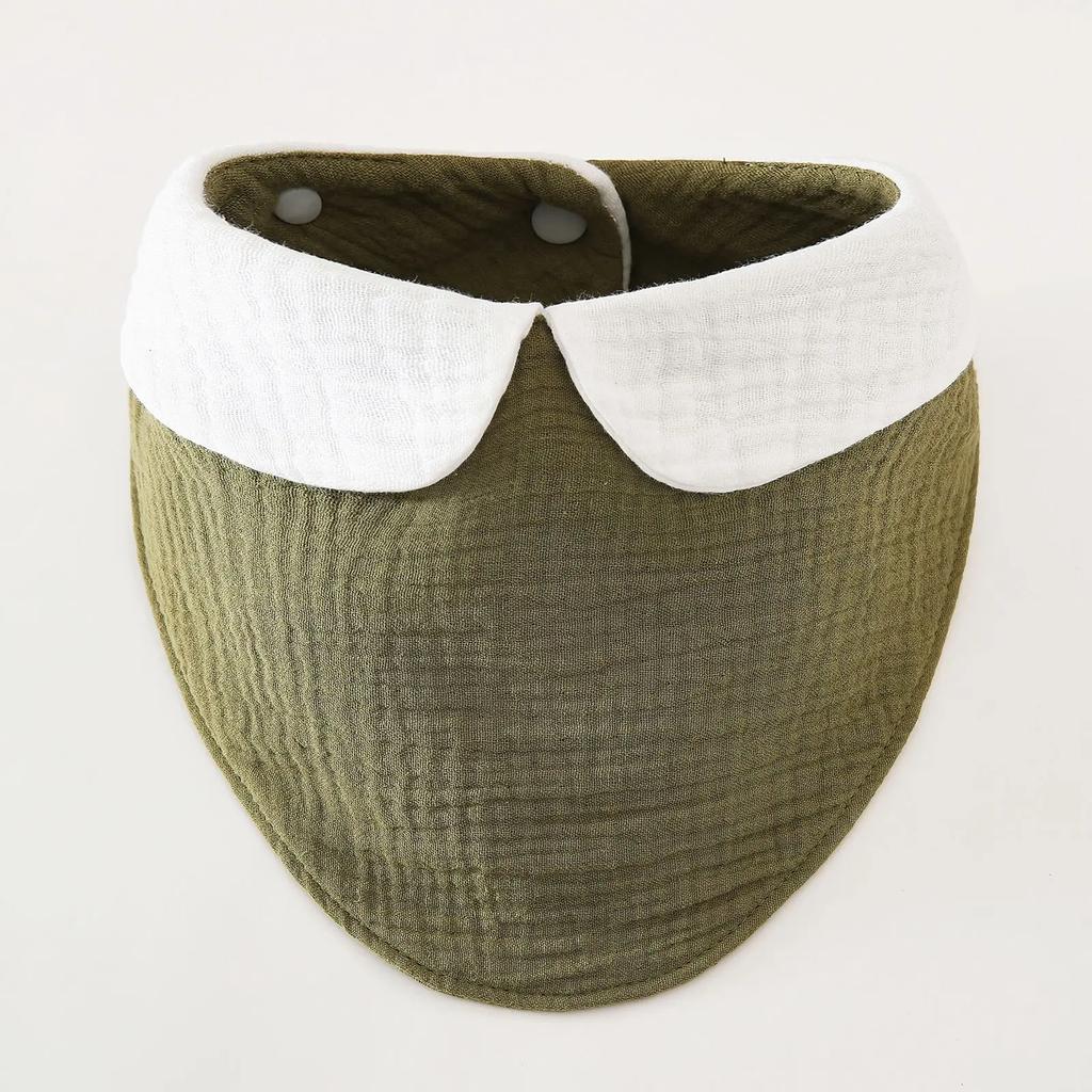 Pure Cotton Solid Six-layer 360 Rotatable Baby Feeding Bibs Toddler Saliva Towel Infant Gauze Baby Bib Feeding Baby Accessories