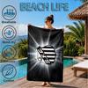 Fc Crest Design Printed Microfiber Beach Towel, Soft And Absorbent, Quick-Dry, Ideal for Summer Travel, Beach Essential, Swimming Pool