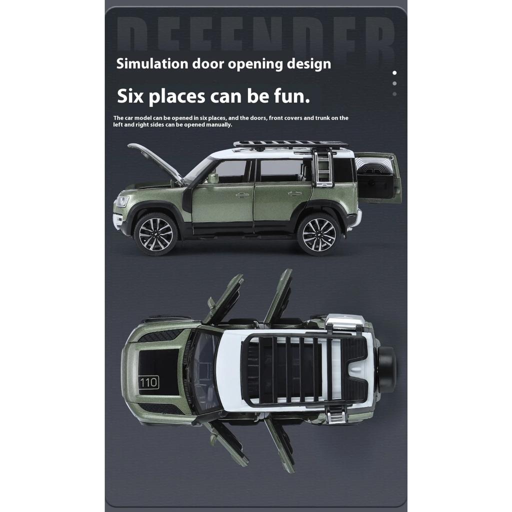 1/32 Cool Land Rover Defender Off-Road Vehicle Model Toys, Simulated Alloy Toys Cars, Cool Desktop Ornaments, Adult Christmas/Birthday Gifts