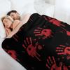 Bloody handprints Throw Blanket Cozy Throw Blanket for Bed Sofa Chair