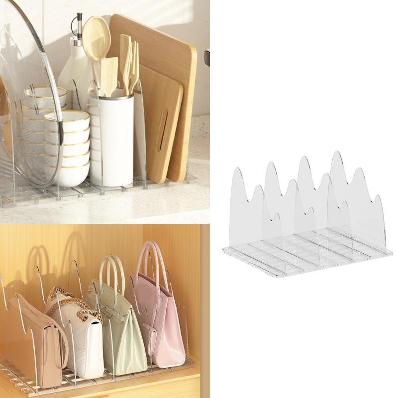 Space Saving Bag Display Organizers Adjustable Acrylic Shelf Divider Storage Organizers For Bags And Accessories