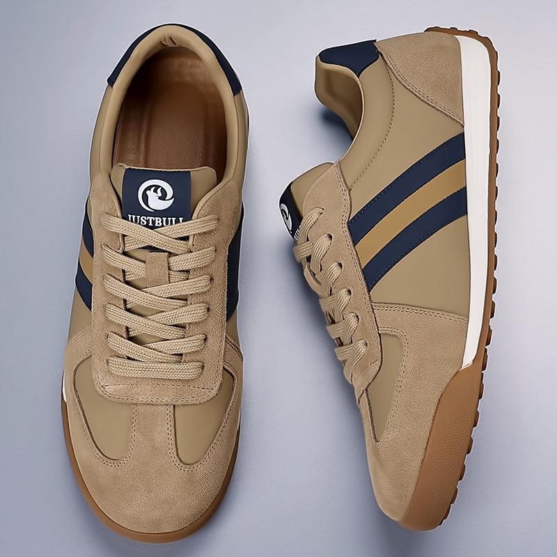 

2025 New Casual Shoes for Men Comfortable Male Vulcanize Shoes Design Sneakers Man Leather All-match Breathable Skate Shoes 44 жёлтый