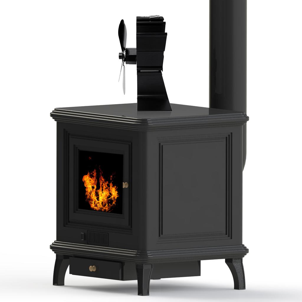 Wood Burning Stove Fireplace Fan Silent Motors Heat Powered Circulates Warm/Heated Air Eco Stove Fan for Gas/Pellet/Wood/Log Stoves