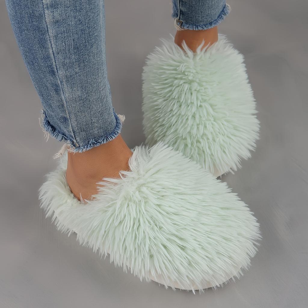 Women's Winter Plush Slip-On Slippers Warm Non-Slip Indoor House Shoes for Cold Weather Warm Slippers(Order A Size Up)