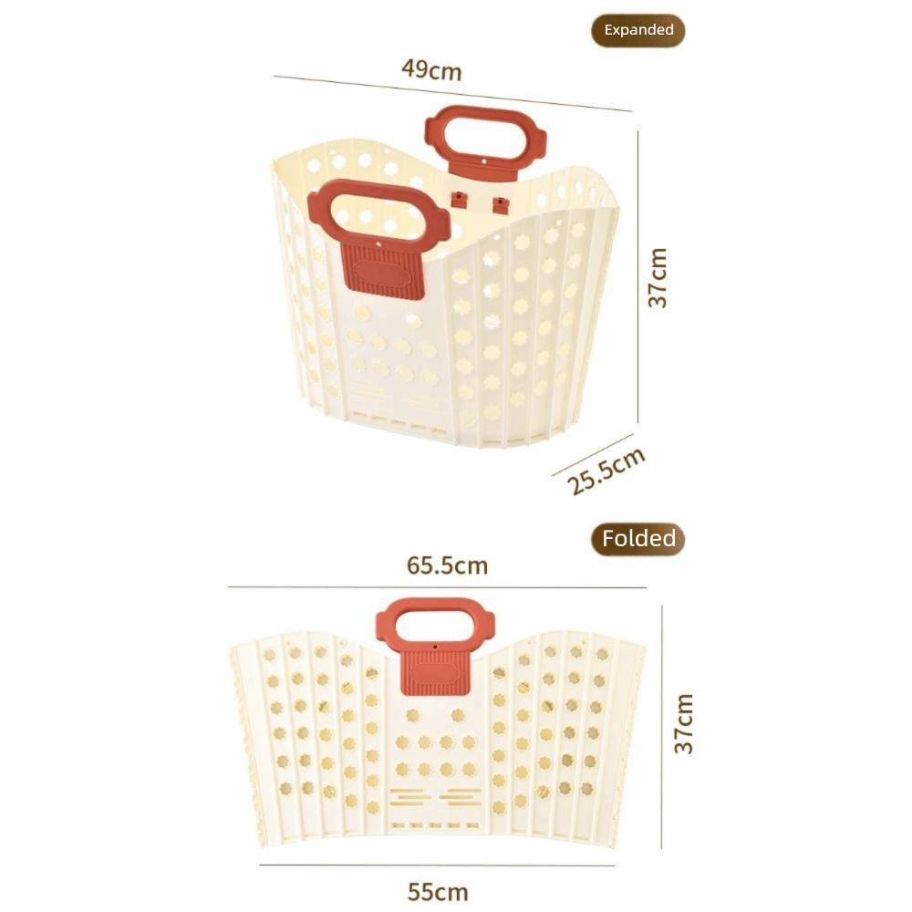 Plastic Dirty Clothes Basket Folding Wall-mounted Laundry Basket Hand-held Durable Portable Laundry Basket Bathroom Storage