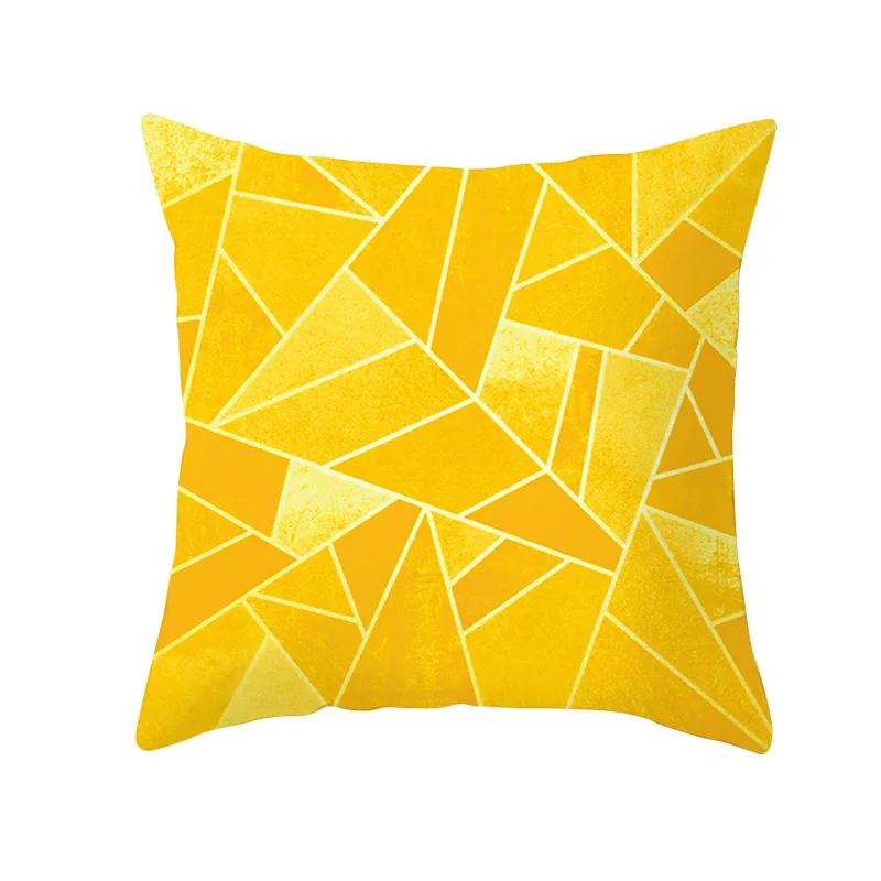 Lemon Pineapple Cushion Cover 45x45cm Summer Yellow Pillow Case Sofa Decoration Pillow Cover Geometric Striped Throw Pillowcase