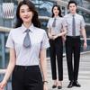 Unisex Striped Short Sleeve Business Casual Shirt