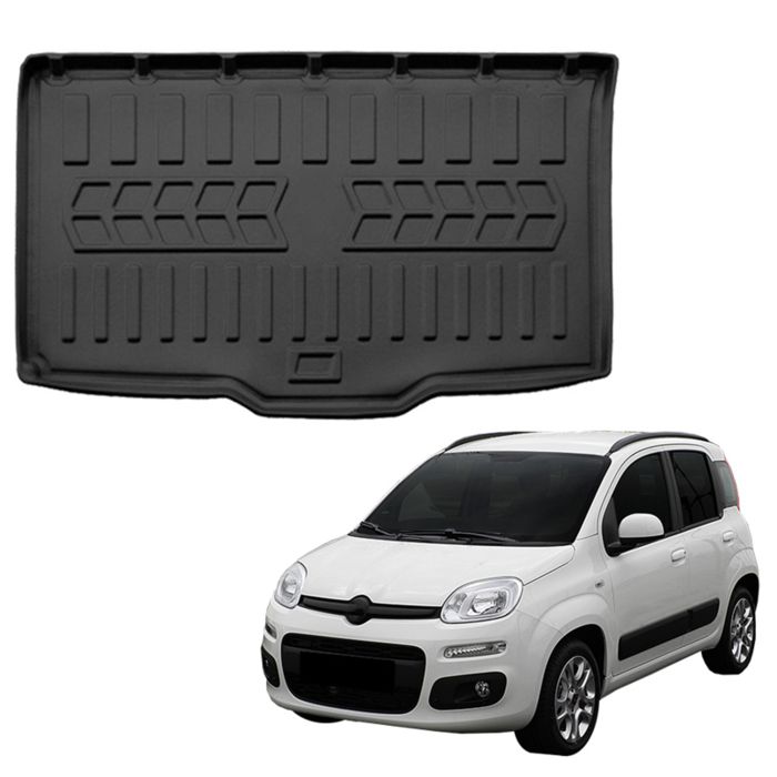 Bac de coffre sur mesure - SCOUTT - Fiat Panda 3 (312/319) 2012-2024 - Antidérapant - TPE haute densité - Bord haut