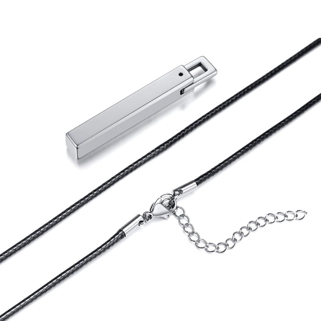 Rockyu Men's Simple Tungsten Rectangular Stick Pendant Bar Necklace, Y-Shaped, Hypoallergenic, Perfect for Anniversary and Christmas Gifts