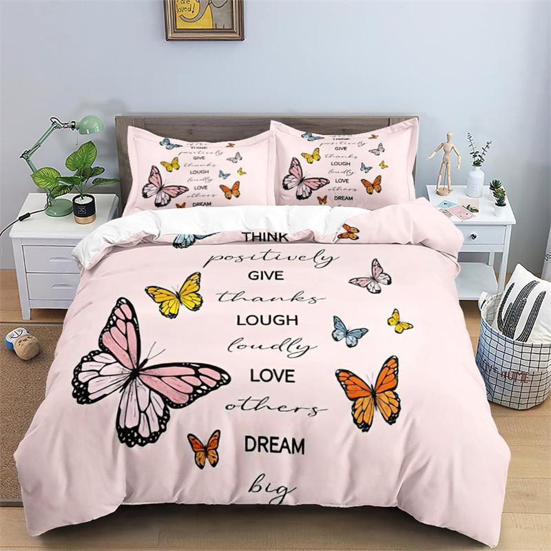 

Butterfly Duvet Cover Colorful Butterfly Bedding Set Microfiber Rustic Wild Animal Comforter Cover Twin King For Boys Girls Room EU Single(135x200cm)